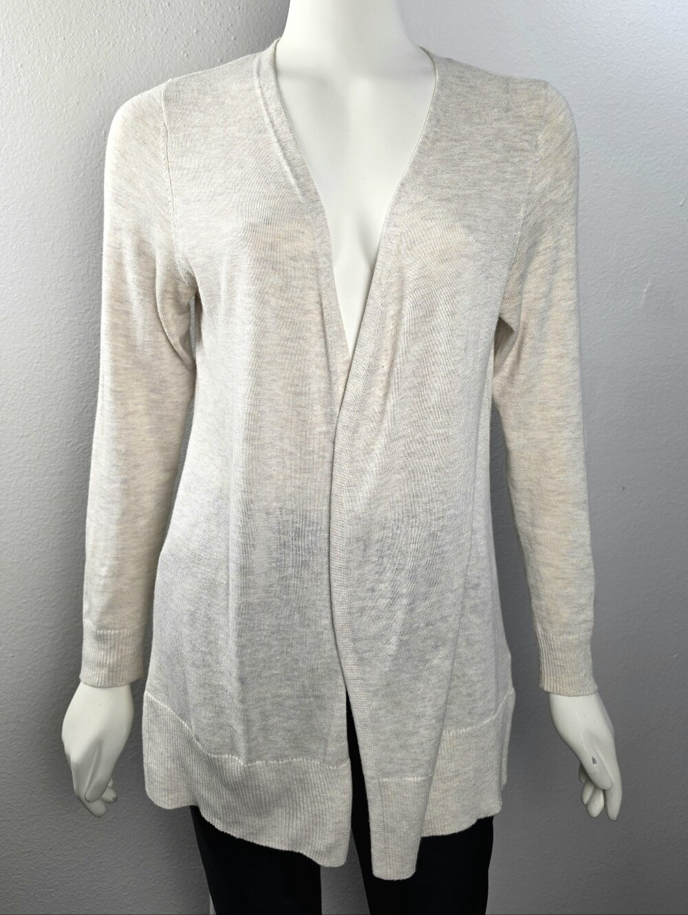 Women’s Open-Front Cream Cardigan Sweater